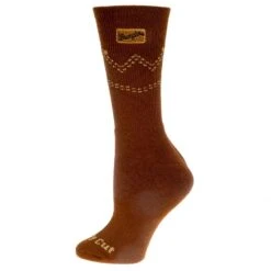 For Bare Feet Men's Chocolate Wrangler Patch Cowboy Cut Crew Socks -NRS || STANCE || Classic Shop A301CHOC 0335