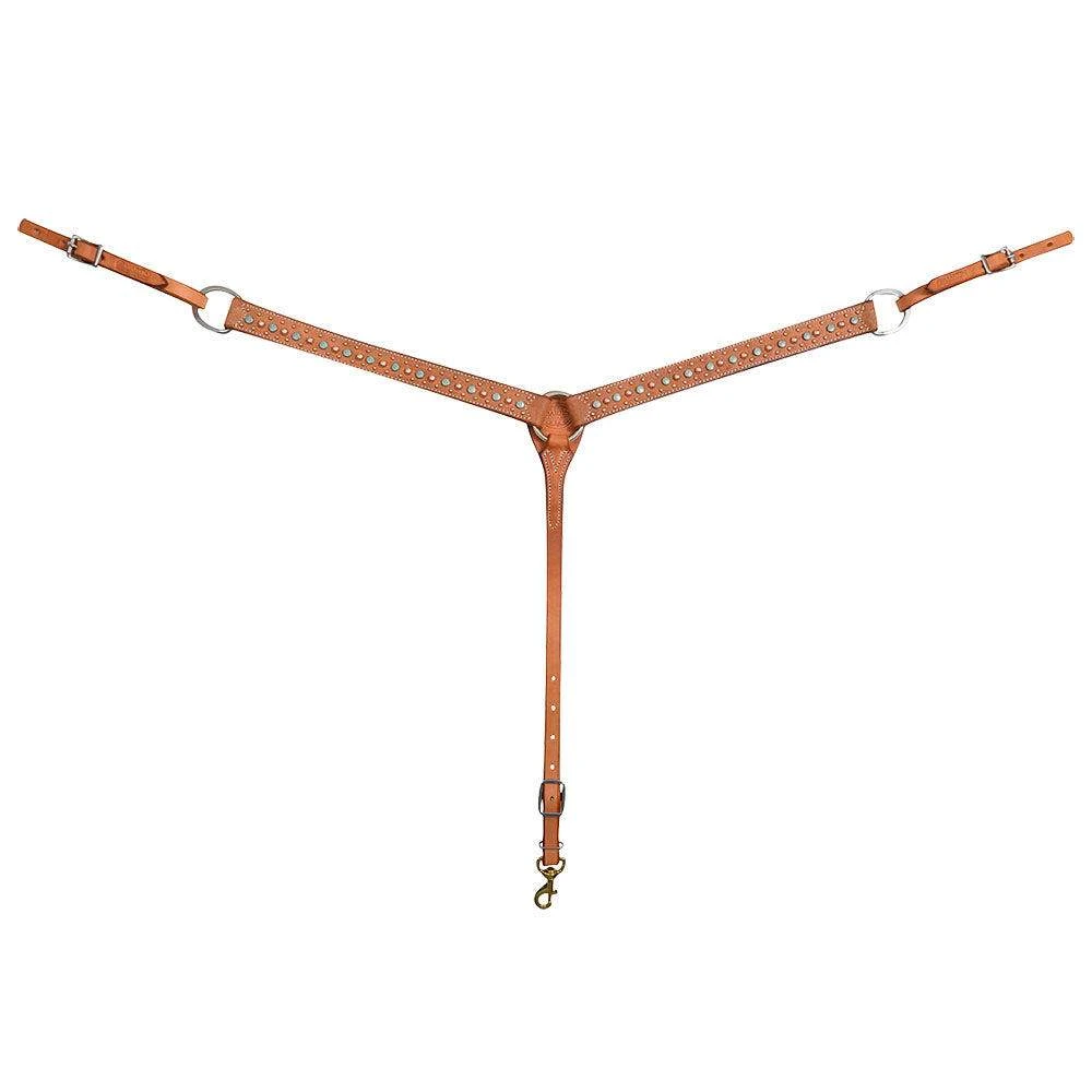 Martin Saddlery Roughout Leather 1 /2 Inch Breast Collar W/Floral Dots 4 Martin Saddlery Roughout Leather 1 /2 Inch Breast Collar W/Floral Dots - Image 2