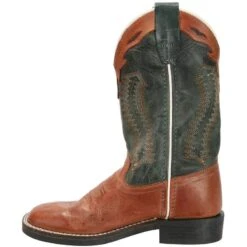Old West Toddler Barnwood And Denim Blue Top Cowboy Boots -NRS || STANCE || Classic Shop BSI1872 left