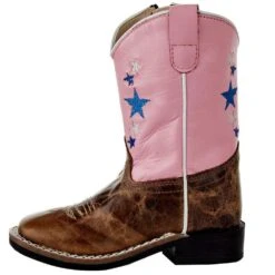 Old West Toddlers Cactus Brown Foot Pink Star Shaft Boot -NRS || STANCE || Classic Shop BSI1963 03