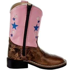 Old West Toddlers Cactus Brown Foot Pink Star Shaft Boot -NRS || STANCE || Classic Shop BSI1963 05