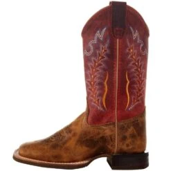 Old West Youth Burnt Brown Red Shaft Square Toe Cowboy Boot -NRS || STANCE || Classic Shop BSY1959 03
