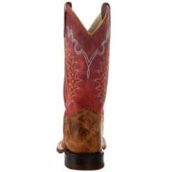 Old West Youth Burnt Brown Red Shaft Square Toe Cowboy Boot -NRS || STANCE || Classic Shop BSY1959 04
