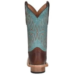 Circle G Kids Brown And Turquoise Top Square Toe Boot -NRS || STANCE || Classic Shop J7106 BOOT 4
