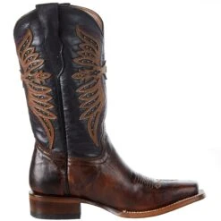 Circle G Kids Brown With Overlay Top Square Toe Cowboy Boot -NRS || STANCE || Classic Shop J8009 04