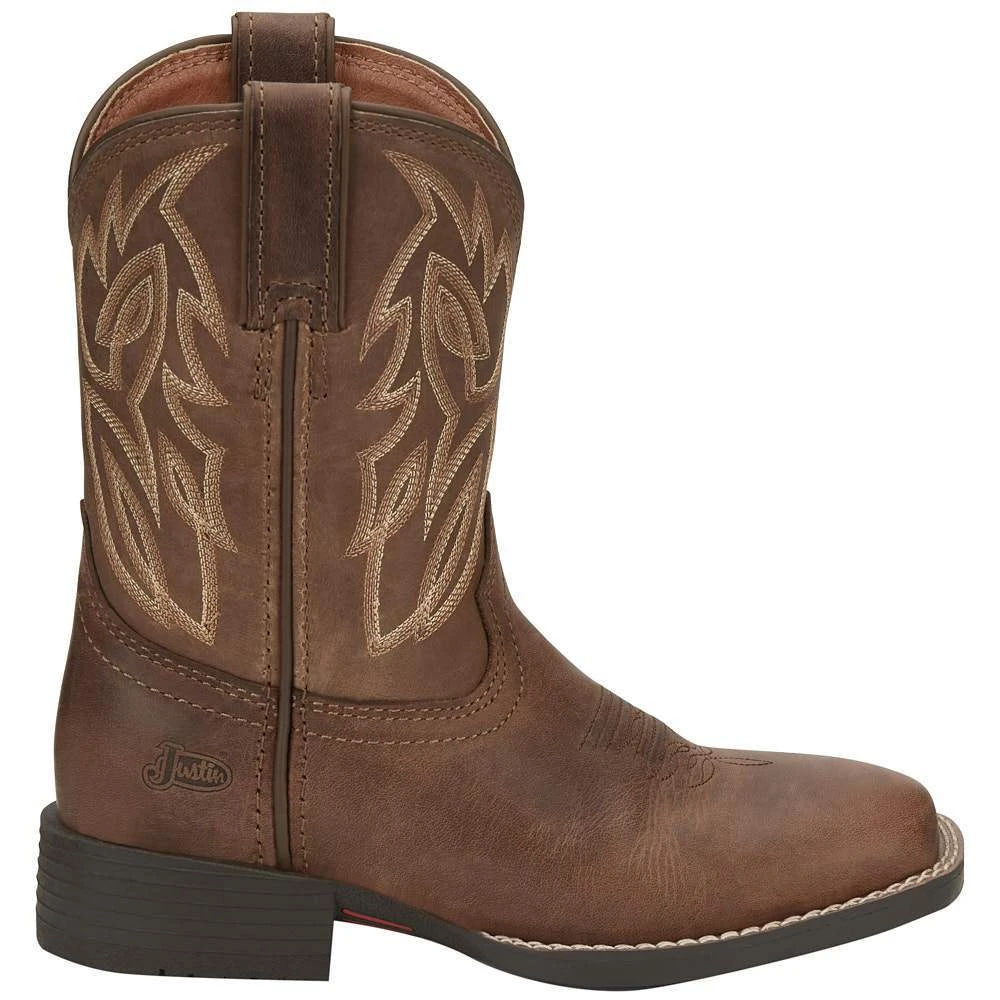 Justin Boots Youth Canter Junior Dusky Brown Kids Cowboy Boots 6 Justin Boots Youth Canter Junior Dusky Brown Kids Cowboy Boots - Image 4
