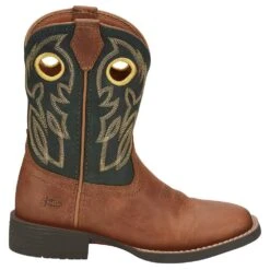 Justin Boots Youth Bowline Junior Whiskey Brown Kids Cowboy Boots 11 Justin Boots Youth Bowline Junior Whiskey Brown Kids Cowboy Boots -NRS || STANCE || Classic Shop JK7520 4