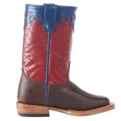 Olathe Boot Company Youth Toast Bison-Red And Blue Spider Web Boot -NRS || STANCE || Classic Shop OK42 41