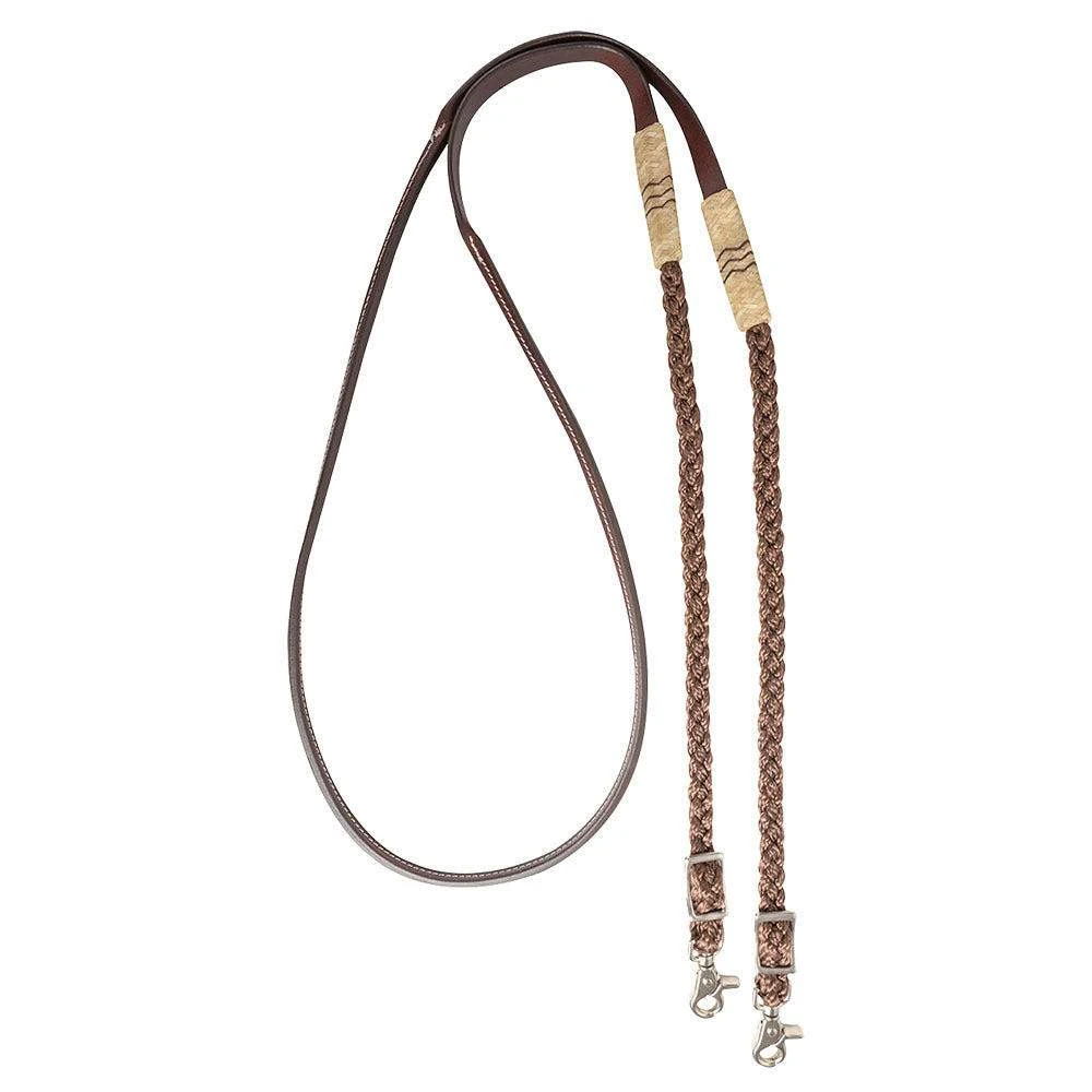 Cashel Company Adjustable Leather And Braided Rope Reins With Rawhide Accents 5 Cashel Company Adjustable Leather And Braided Rope Reins With Rawhide Accents - Image 3