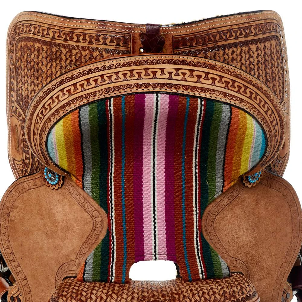 Tough 1 10in. Woven Serape Seat Barrel Saddle 6 Tough 1 10in. Woven Serape Seat Barrel Saddle - Image 4