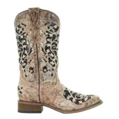 Corral Kids Bronze Black Glitter Inlay Cowboy Boot -NRS || STANCE || Classic Shop T0042 4