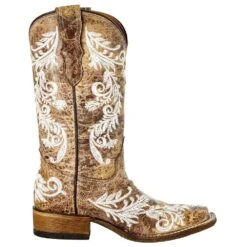 Corral Kids Tan Glow In The Dark Square Toe Boot -NRS || STANCE || Classic Shop T0119 5