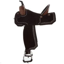 Tomahawk Chocolate Roughout 14 1/2 Inch Barrel Saddle With Tooling And White Buckstitch 8 Tomahawk Chocolate Roughout 14 1/2 Inch Barrel Saddle With Tooling And White Buckstitch -NRS || STANCE || Classic Shop TH 006 02
