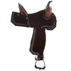 Tomahawk Chocolate Roughout 14 1/2 Inch Barrel Saddle With Tooling And White Buckstitch 10 Tomahawk Chocolate Roughout 14 1/2 Inch Barrel Saddle With Tooling And White Buckstitch -NRS || STANCE || Classic Shop TH 006 04