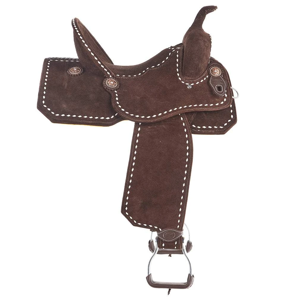 Tomahawk Chocolate Roughout 14 Inch Lightweight Barrel Saddle With Buckstitch 4 Tomahawk Chocolate Roughout 14 Inch Lightweight Barrel Saddle With Buckstitch - Image 2