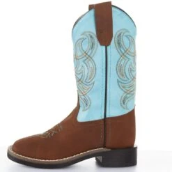 Old West Children's Brown Foot Teal Top Cowboy Boot -NRS || STANCE || Classic Shop VB9167 03