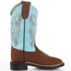 Old West Children's Brown Foot Teal Top Cowboy Boot -NRS || STANCE || Classic Shop VB9167 05