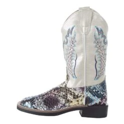 Old West Children's Multi Colored Snake Print Cream Shaft Boot -NRS || STANCE || Classic Shop VB9177 3