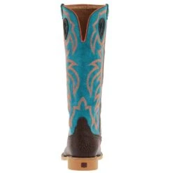 Twisted X Youth Dark Chocolate And Electric Turquoise Buckaroo Boot -NRS || STANCE || Classic Shop YBK0011 04