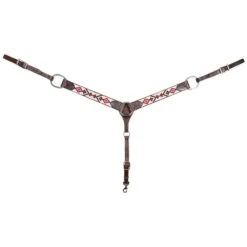 Cashel Company White/Red Beaded Breast Collar -NRS || STANCE || Classic Shop sa bc192bd whrd 1